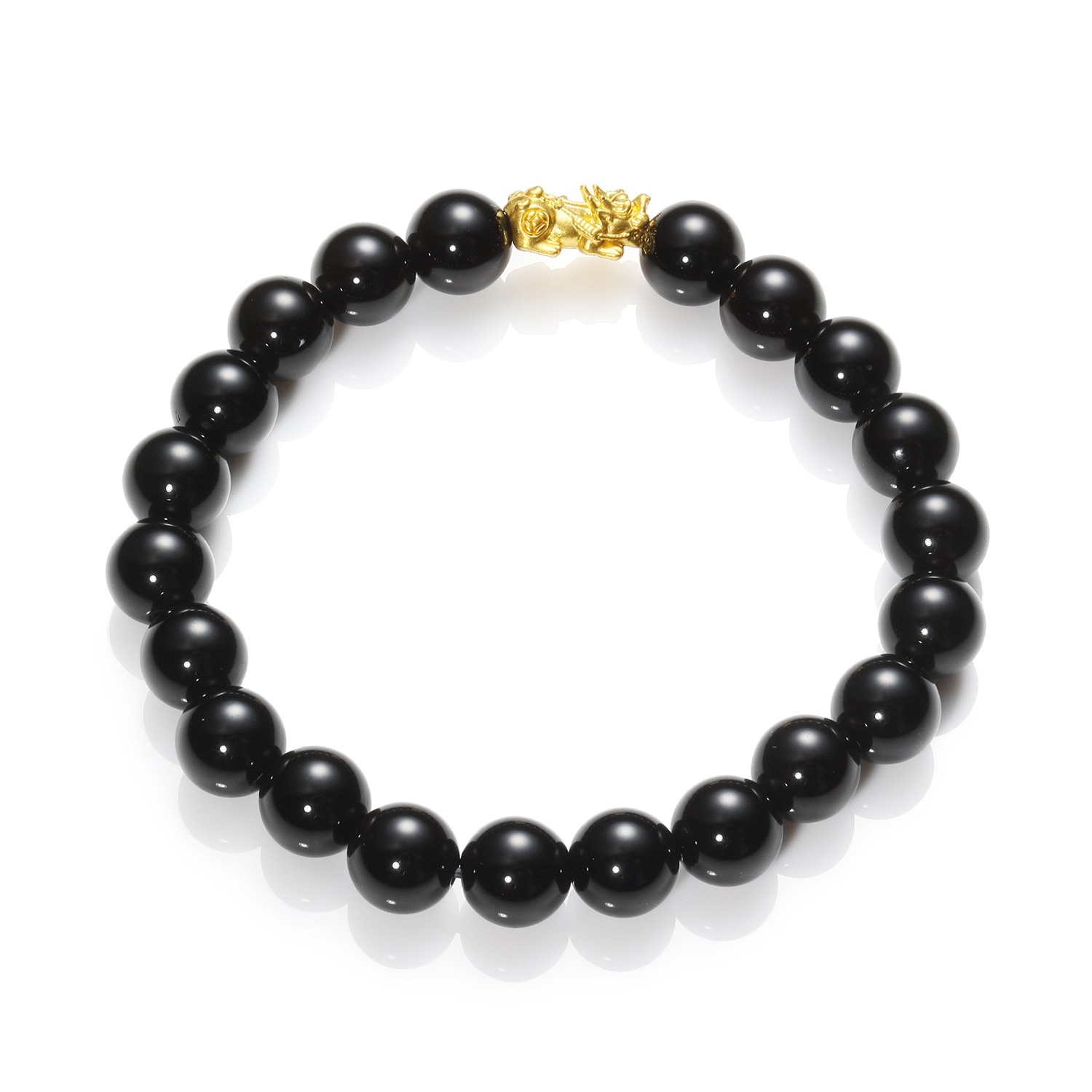 幸石堂　２４Ｋ “富の護符” 最大パワー級の魔除け 黒水晶 イラスティック ブレスレット