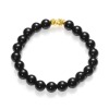 幸石堂　２４Ｋ “富の護符” 最大パワー級の魔除け 黒水晶 イラスティック ブレスレット