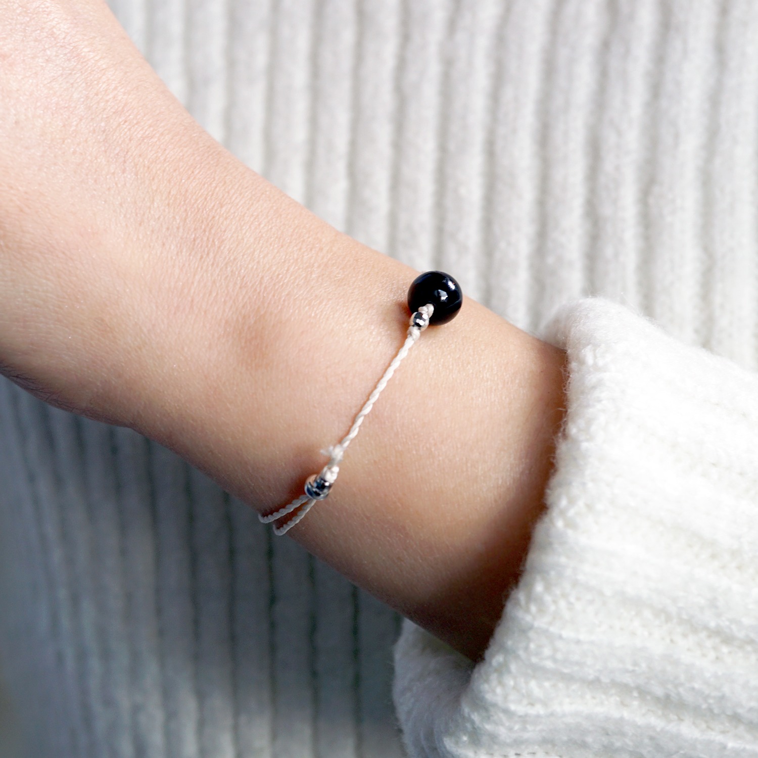 幸石堂 幸運と縁結び 最大級パワーの魔除け 黒水晶コードブレスレット