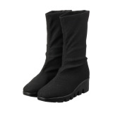 ポポラーレ ラメアクセント ストレッチ ショートブーツ