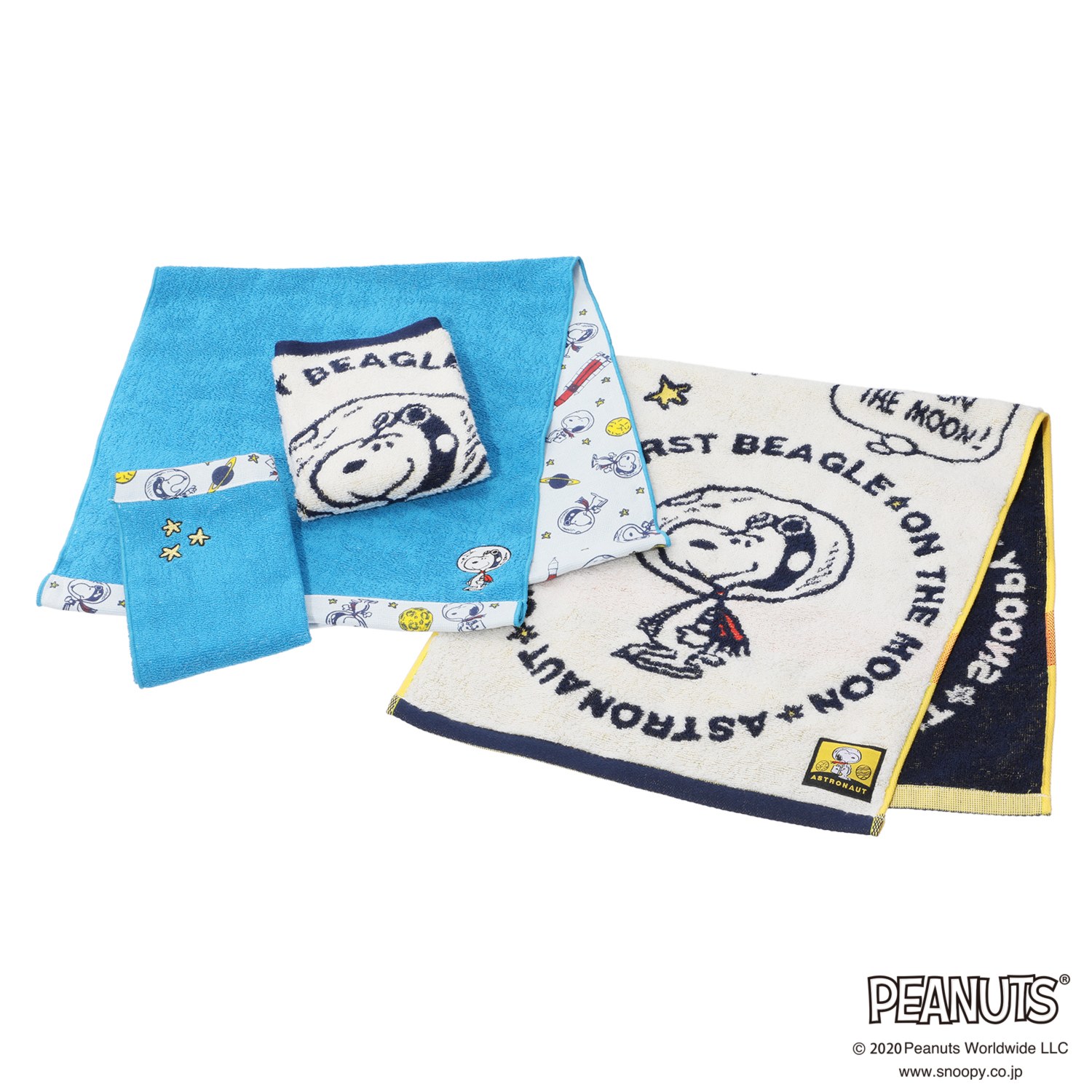 西川 スヌーピー “アストロノーツ” コットンタオル４枚セット