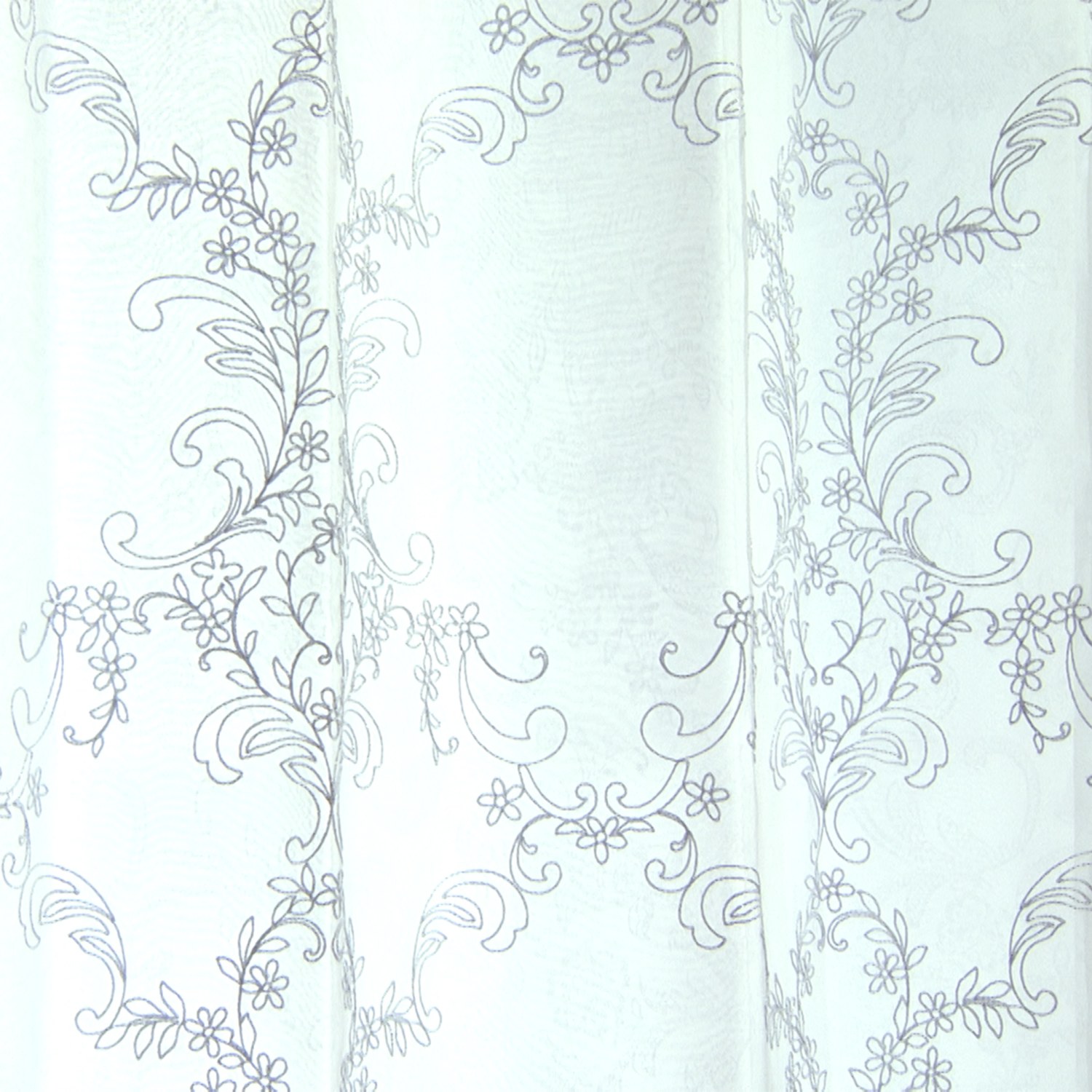 ＜１００×２２８ｃｍ＞ ドレッシー 箔プリント＆オーガンジー ラメ刺しゅう入り 二重レースカーテン２枚組 