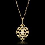 グラツィオーソ　１８Ｋ ハート＆キューピッド ダイヤモンド アラベスクデザイン …