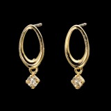 グラツィオーソ １８Ｋ ハート＆キューピッド ダイヤモンド オーバルモティーフピ…