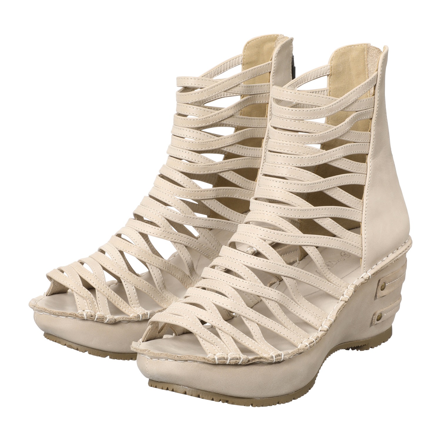 ヒナ　デイグリーン 牛革 グラディエーターブーティ