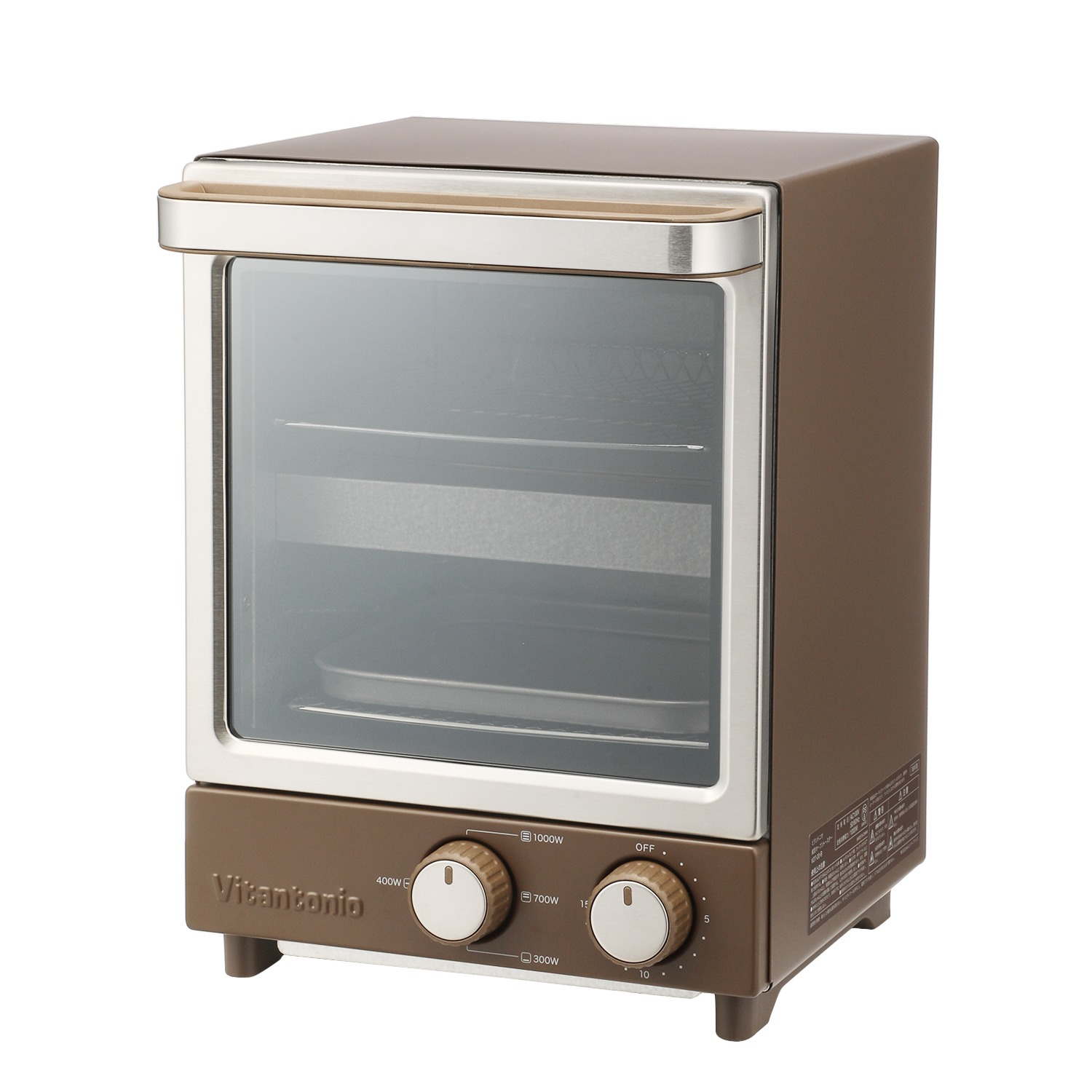 ビタントニオ コンパクトデザインで すっきり置ける 縦型オーブントースター