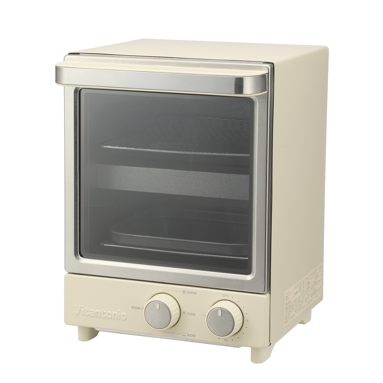 ビタントニオ コンパクトデザインで すっきり置ける 縦型オーブントースター