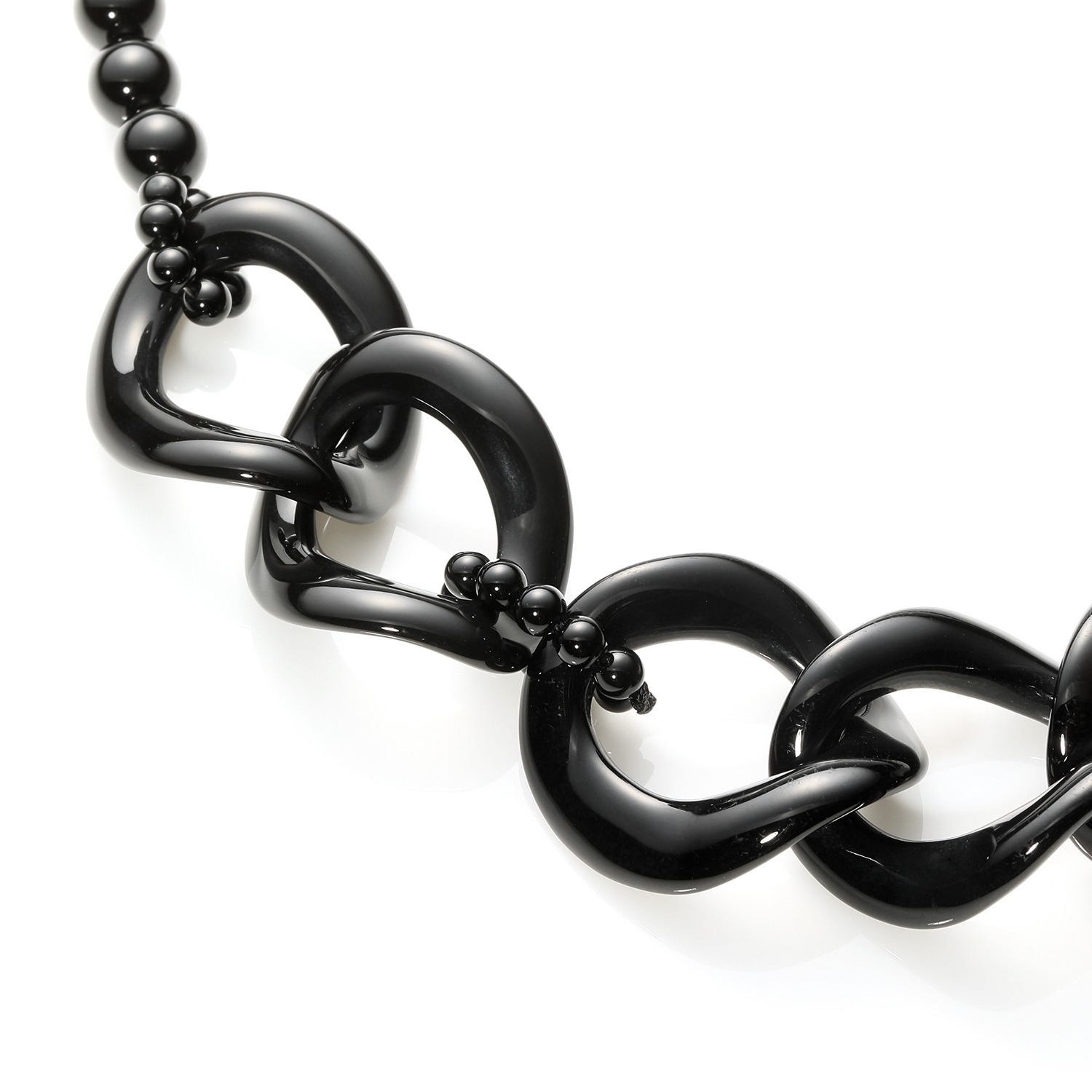 エンプレスジュエリー ブラックカルセドニー ミステリーチェーン ネックレス