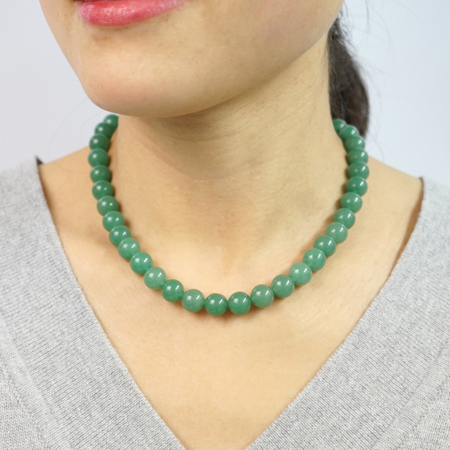 エンプレスジュエリー アベンチュリンクォーツ ラウンドビーズ ネックレス