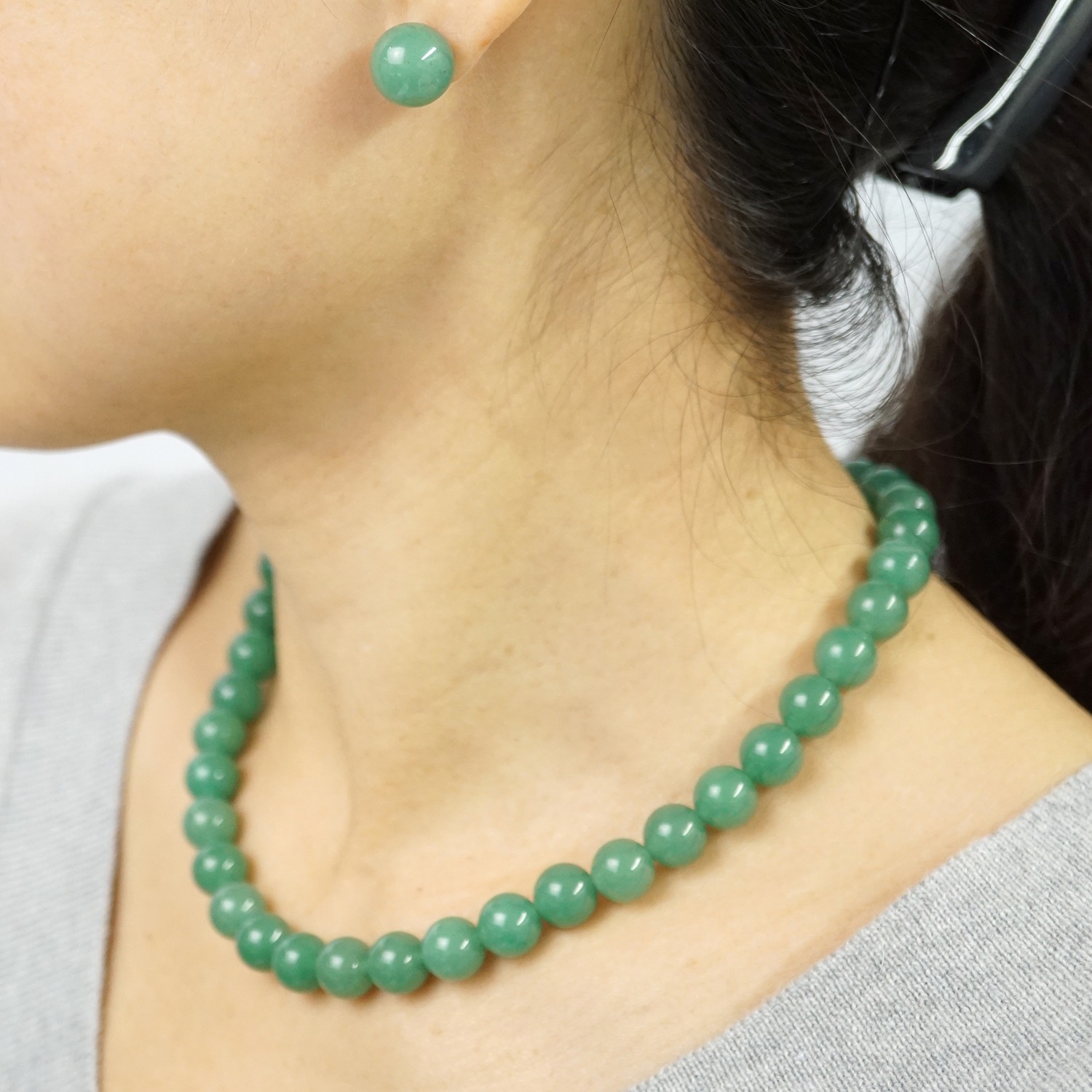 エンプレスジュエリー アベンチュリンクォーツ ラウンドビーズ ネックレス