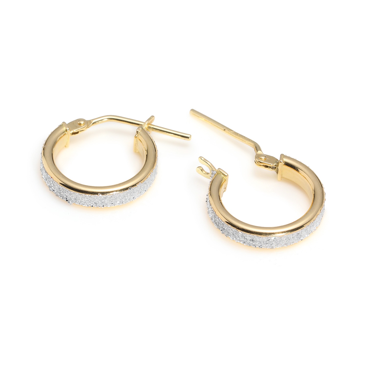 ミオ　イターリア １８Ｋ グリッター ラウンドフープピアス