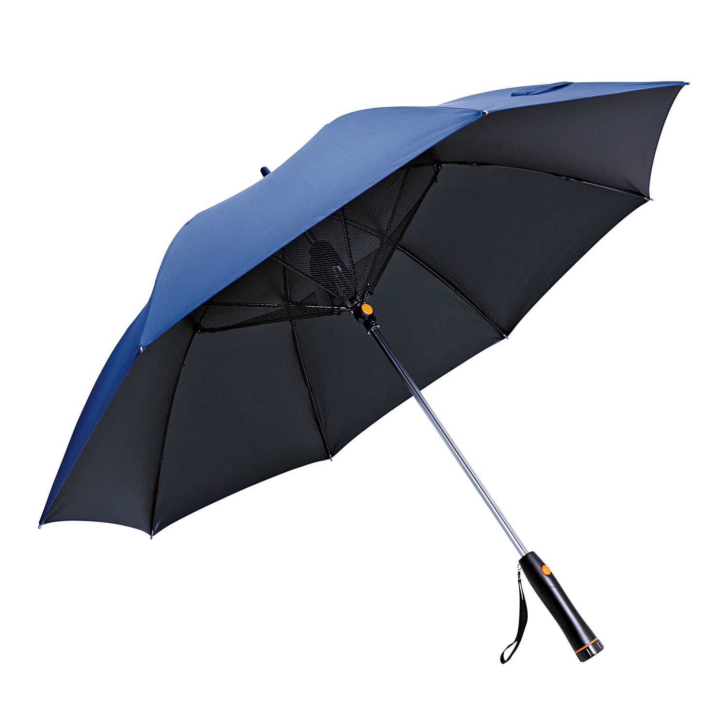 遮光１級 扇風機日傘 “パラファン” ＜ラージネイビー＞ 