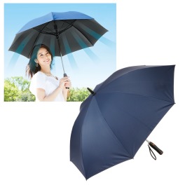 遮光１級 扇風機日傘 “パラファン” ＜ラージネイビー＞ 