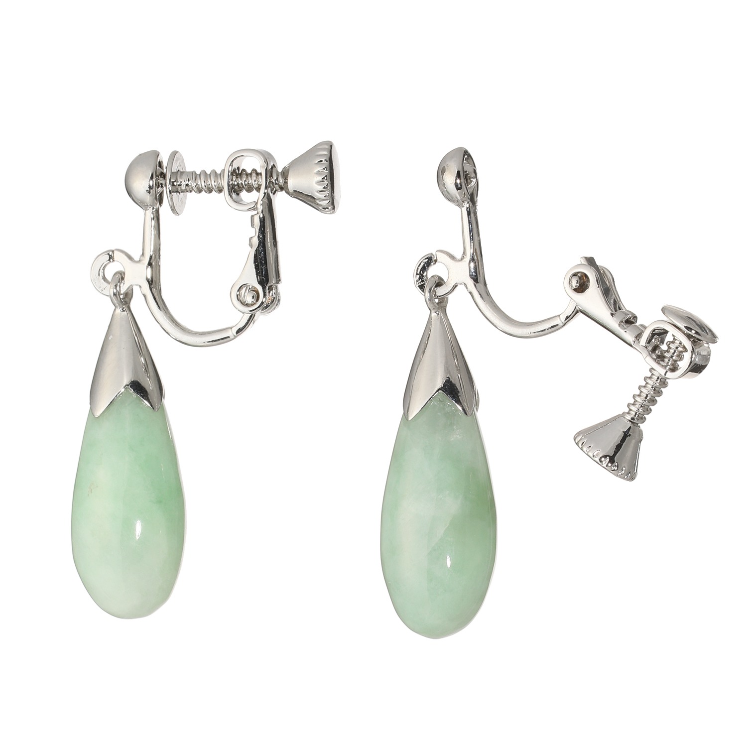 マスターストーン ジェイダイト 茄子モティーフ スウィング イヤリング／ピアス