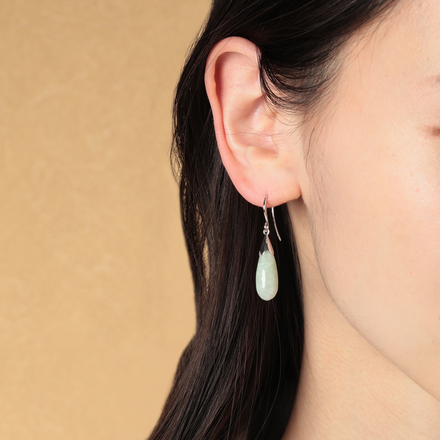 マスターストーン ジェイダイト 茄子モティーフ スウィング イヤリング／ピアス