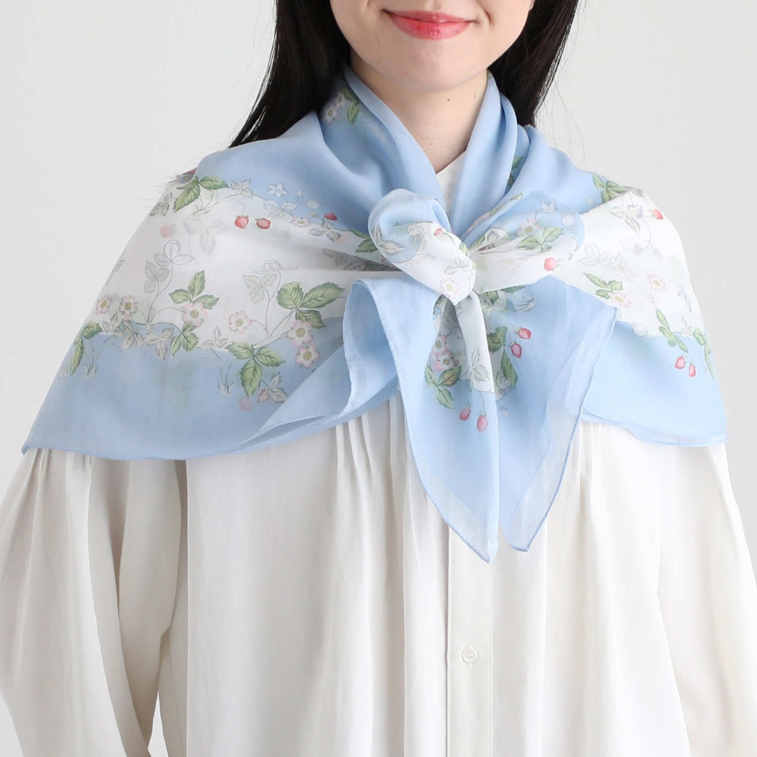 ウェッジウッド ワイルドストロベリー コットンスカーフ アレンジリング付