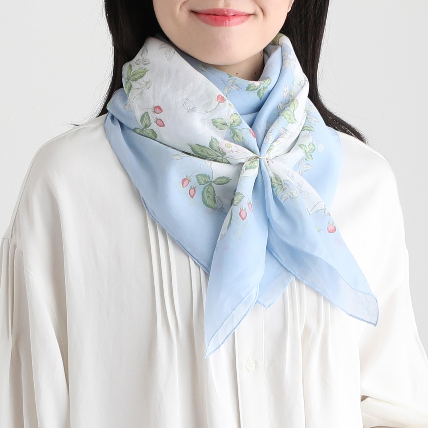 ウェッジウッド ワイルドストロベリー コットンスカーフ アレンジリング付