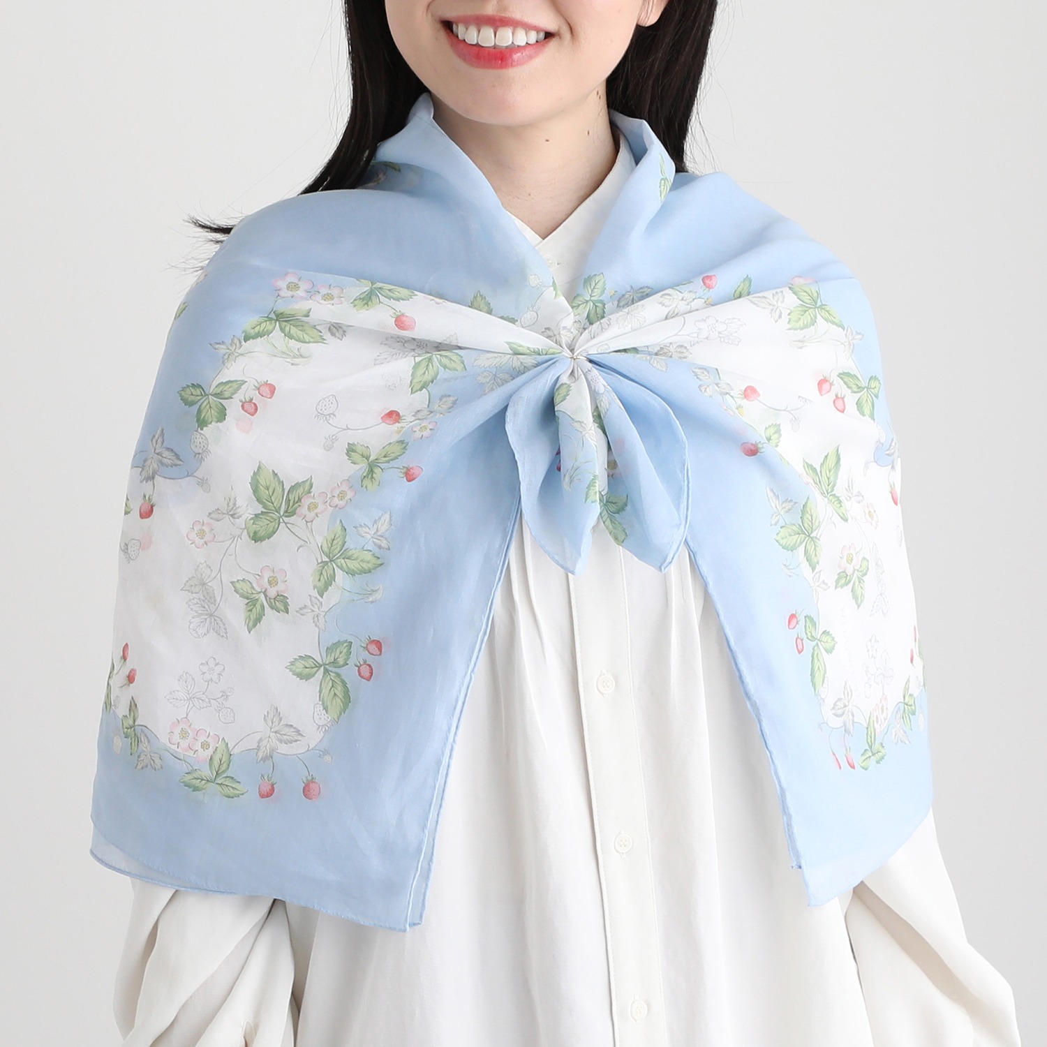 ウェッジウッド ワイルドストロベリー コットンスカーフ アレンジリング付