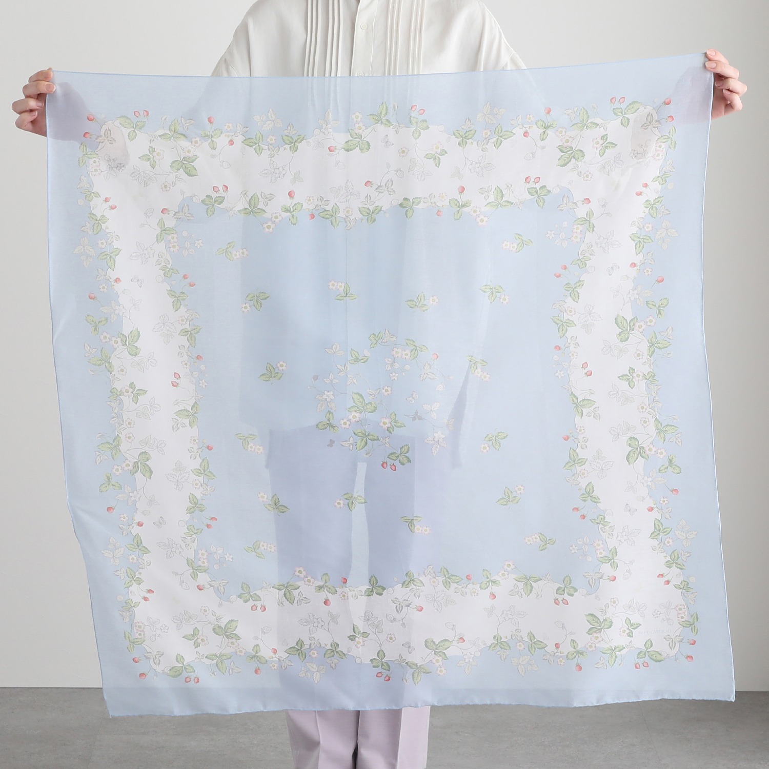 ウェッジウッド ワイルドストロベリー コットンスカーフ アレンジリング付