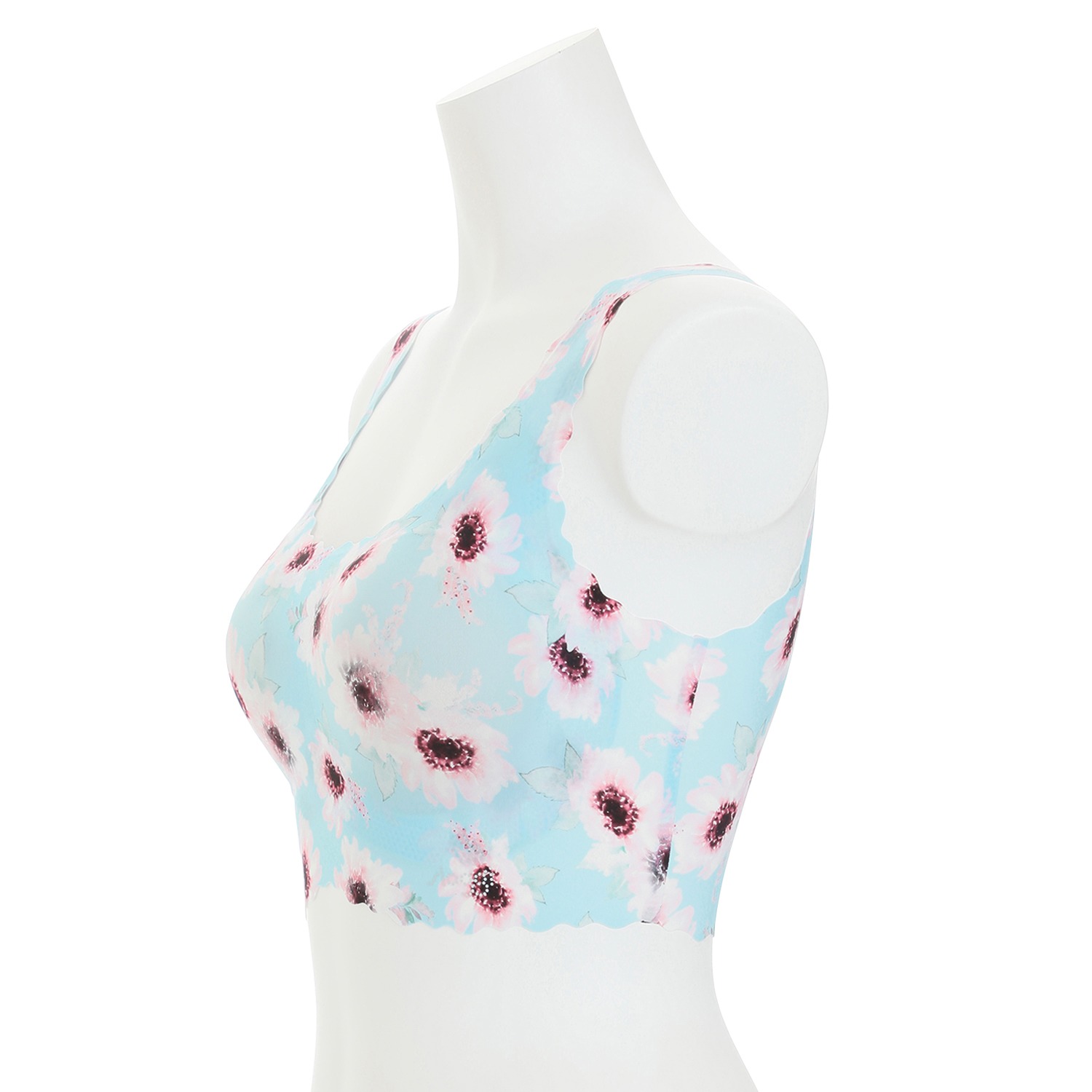 スロギー　ゼロフィール 花柄 ハーフトップブラジャー ２枚セット