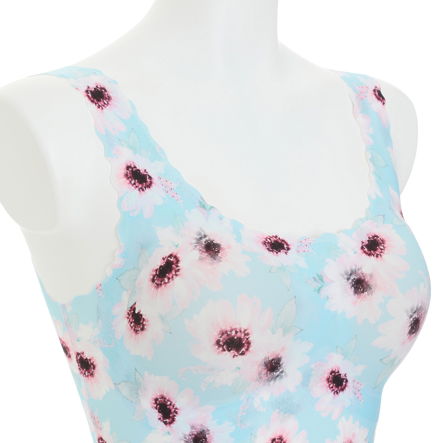 スロギー　ゼロフィール 花柄 ハーフトップブラジャー ２枚セット