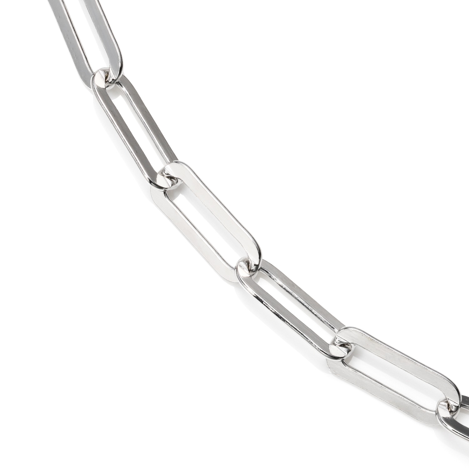 エクセラ イタリアン・シルバー ２層コーティング リンクチェーン ロングネックレス