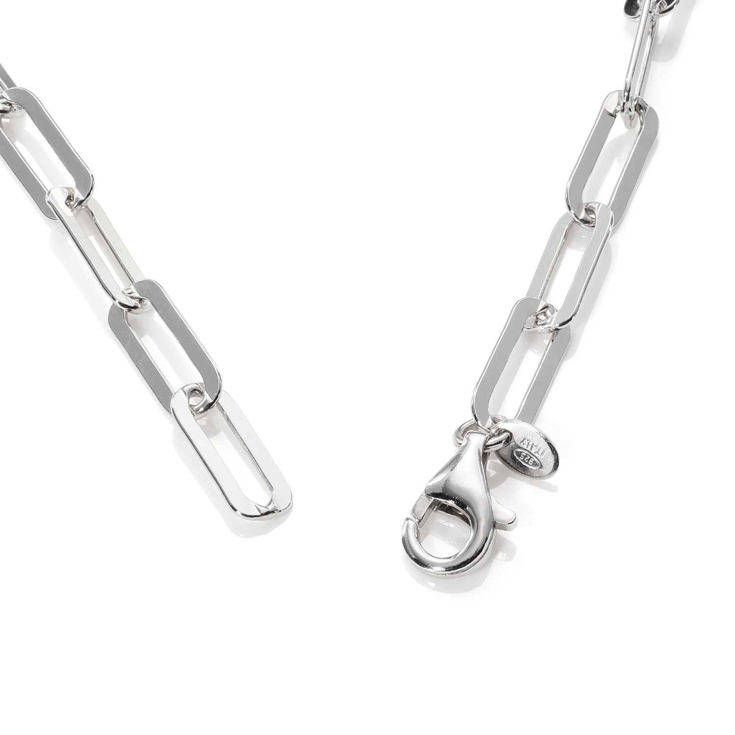 エクセラ イタリアン・シルバー ２層コーティング リンクチェーン ロングネックレス