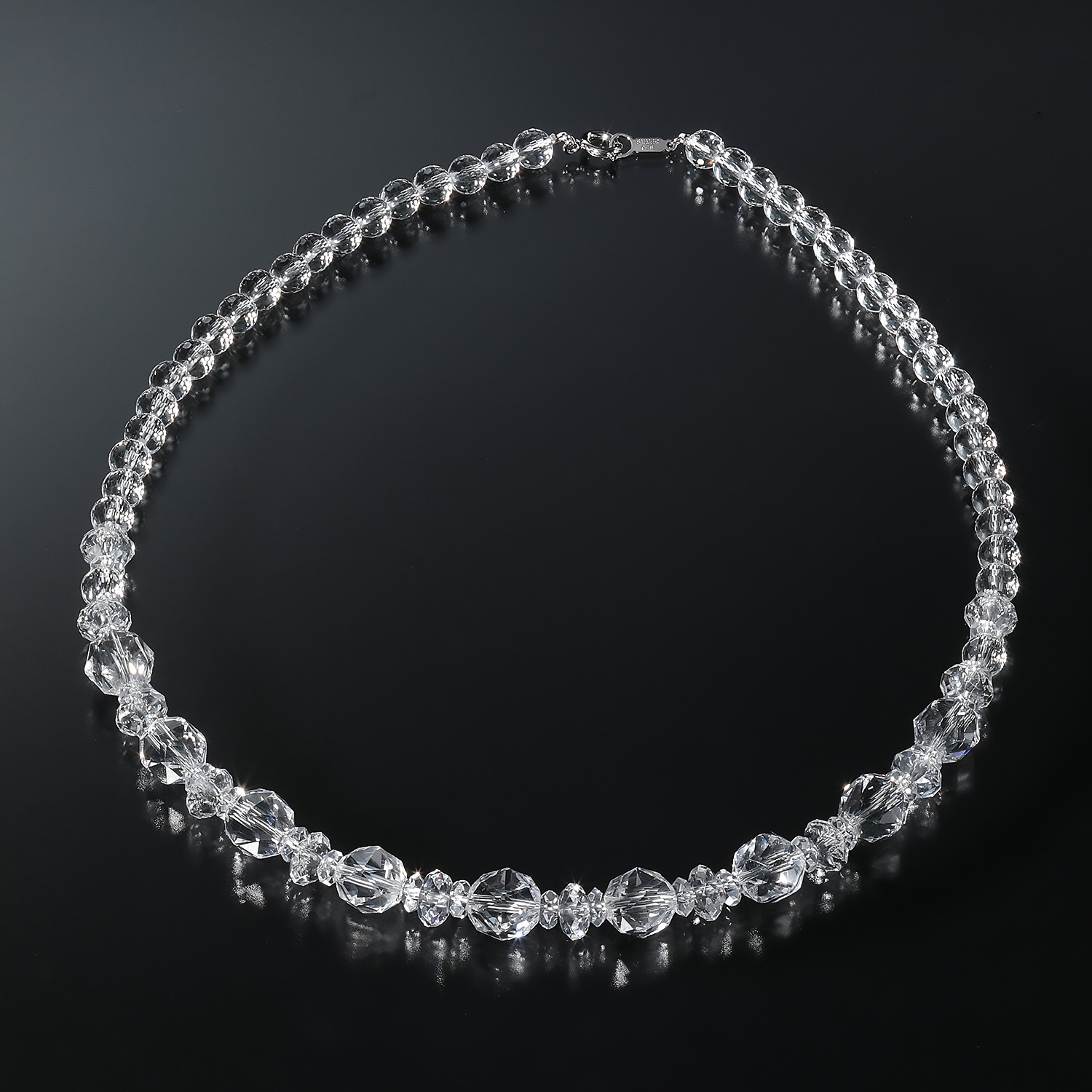 珠里 ロッククリスタルクォーツ ミックスカットビーズ ネックレス ジュエリー ネックレス シルバー クリスタル 珠里通販・テレビショッピング