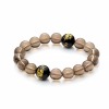 幸石堂 スモーキークォーツ＆ブラックオニキス イラスティック ブレスレット “清栄吉祥”