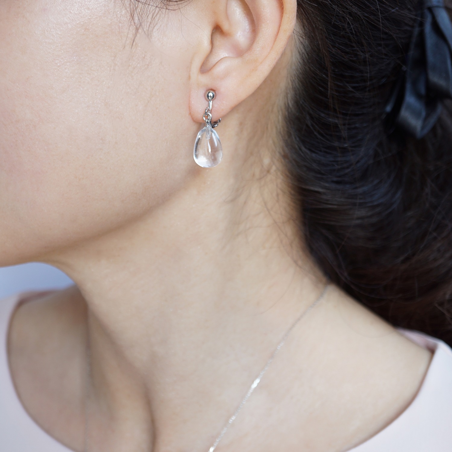 幸石堂 水晶 スウィング イヤリング／ピアス “開運の卵”