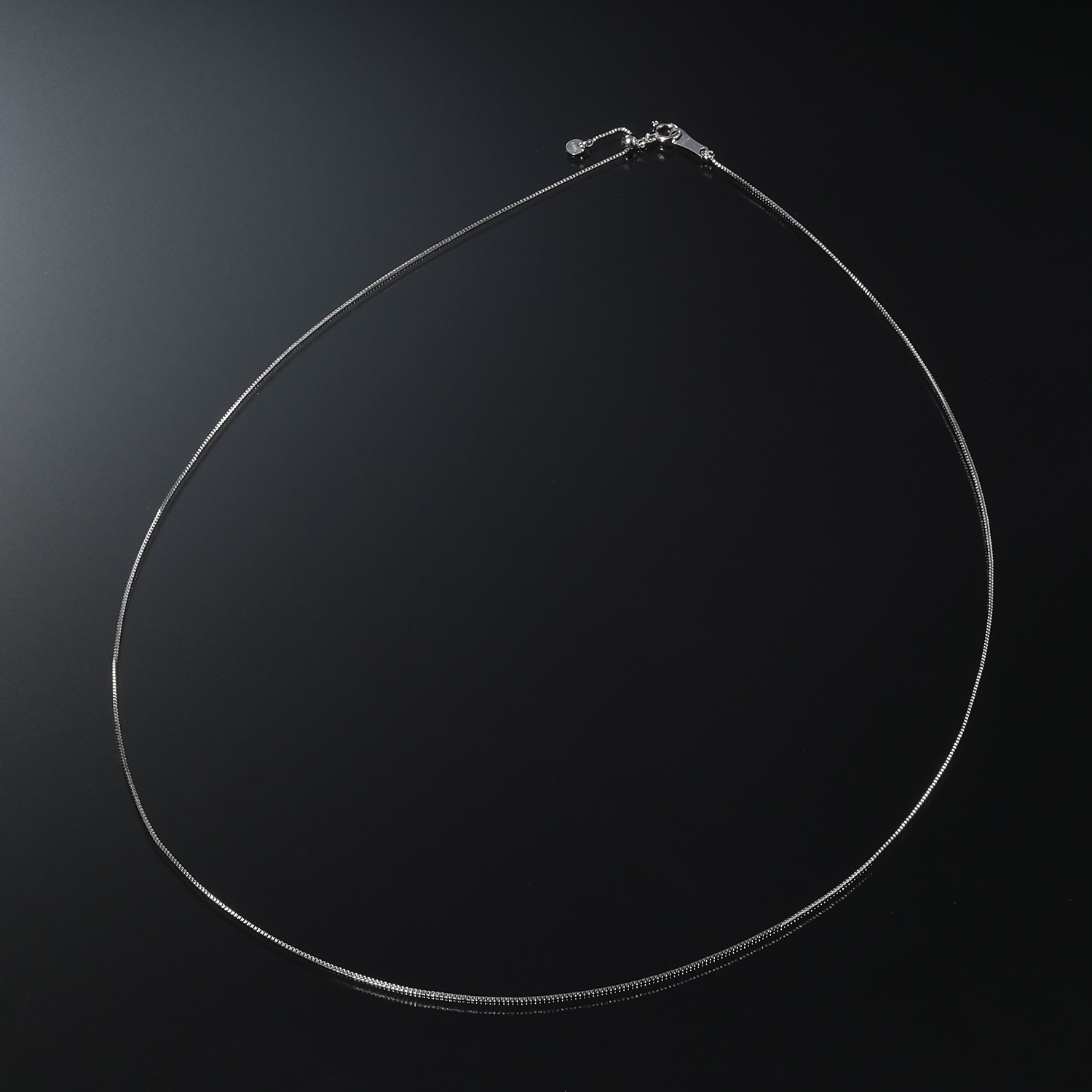 ビジューフルレゾン １８Ｋホワイトゴールド ボックスチェーン スライドネックレス