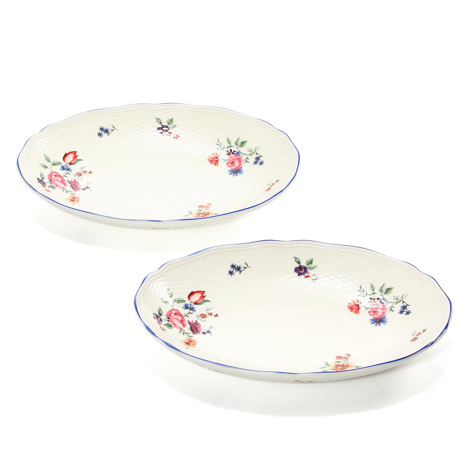 ウェッジウッド タフェッタ　フラワー オーバルディッシュ　ペア