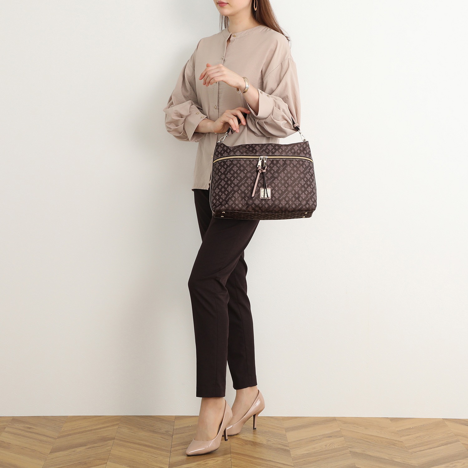 クリスチャン　オリビエ はっ水ジャガード ２ウェイ ワンハンドルバッグ