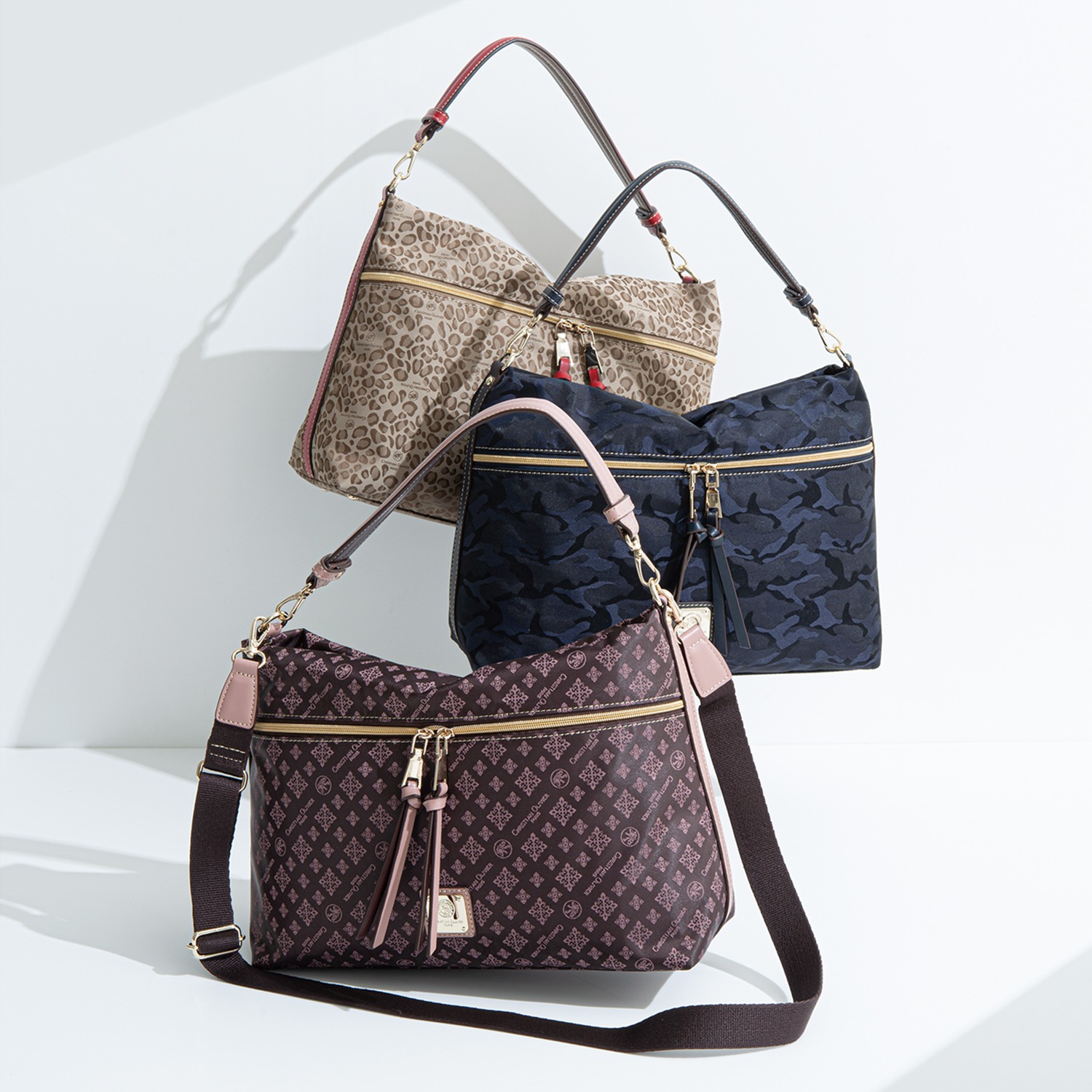 クリスチャン　オリビエ はっ水ジャガード ２ウェイ ワンハンドルバッグ