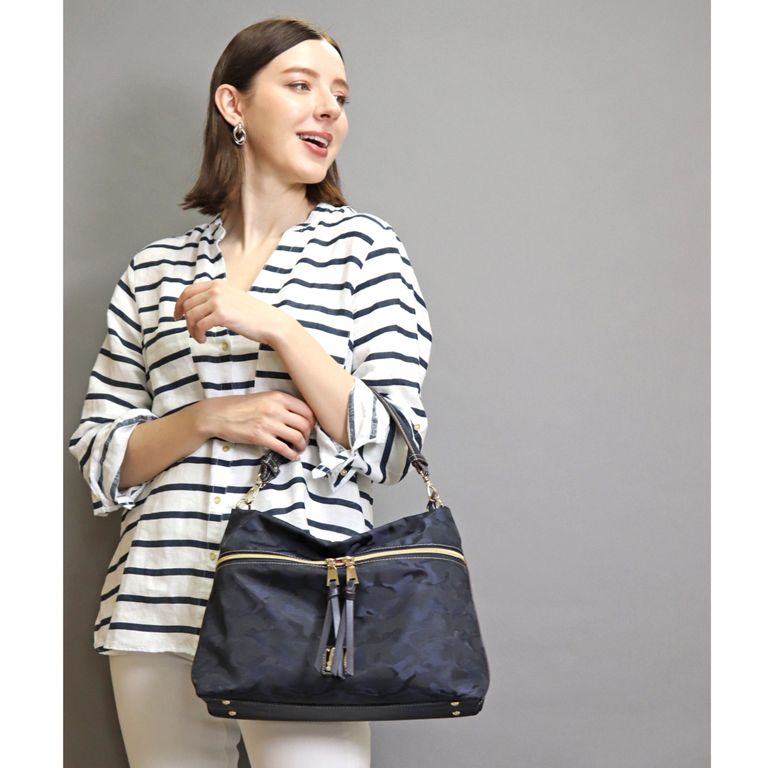 クリスチャン　オリビエ はっ水ジャガード ２ウェイ ワンハンドルバッグ