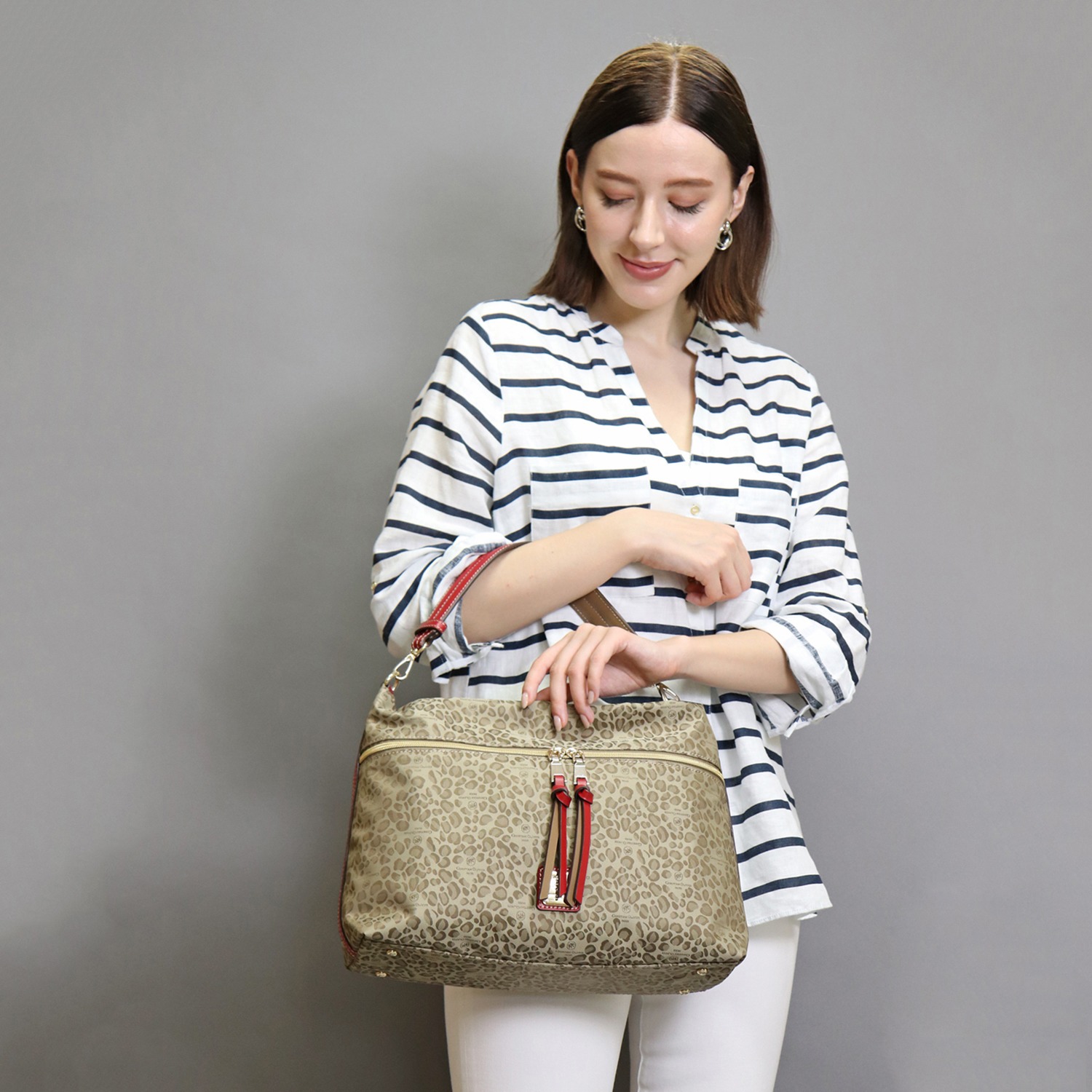 クリスチャン　オリビエ はっ水ジャガード ２ウェイ ワンハンドルバッグ