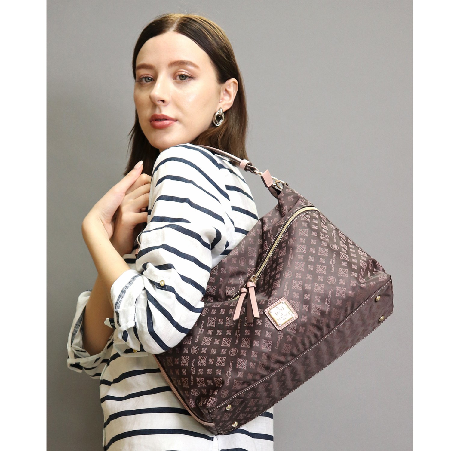 クリスチャン　オリビエ はっ水ジャガード ２ウェイ ワンハンドルバッグ