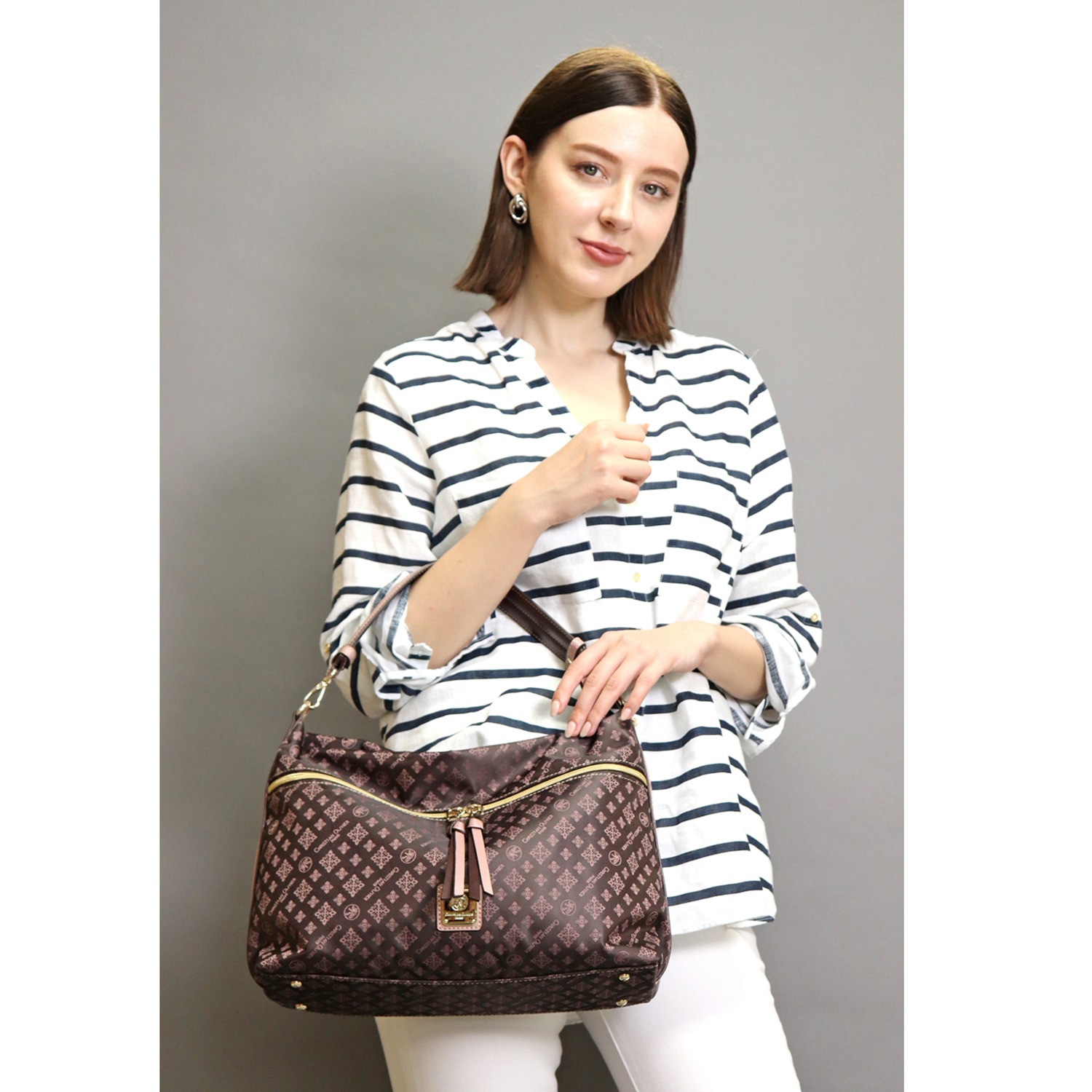 クリスチャン　オリビエ はっ水ジャガード ２ウェイ ワンハンドルバッグ