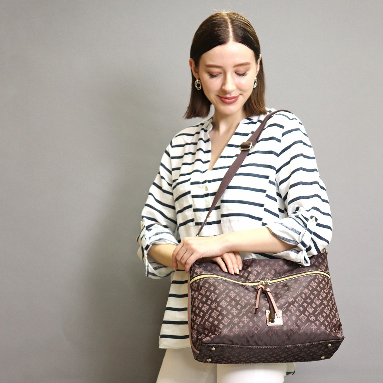 クリスチャン　オリビエ はっ水ジャガード ２ウェイ ワンハンドルバッグ