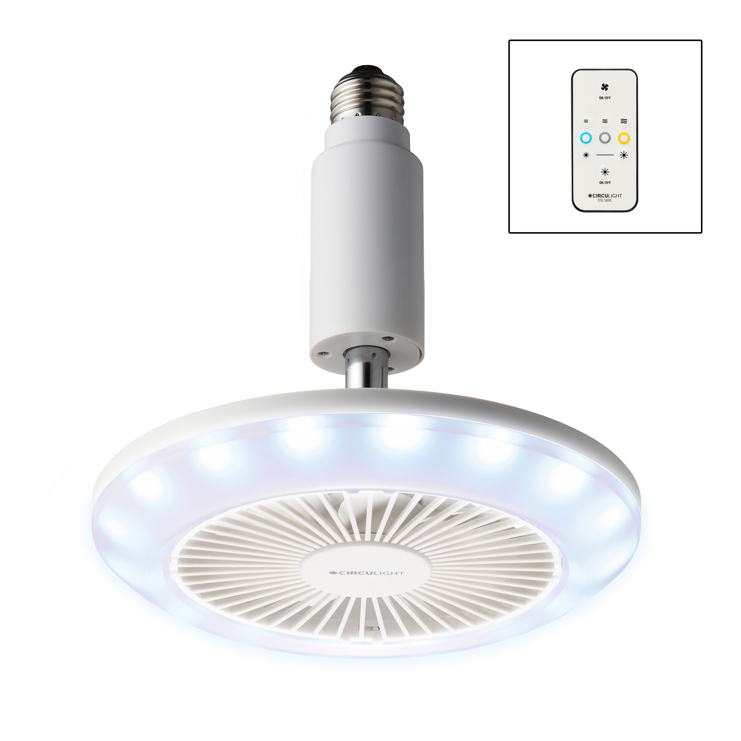 ルミナス 電球ソケットに付けるだけ！ 電球と扇風機の１台２役のサーキュライトソケット 調光調色モデル ＤＳＬＳ６０Ｃ