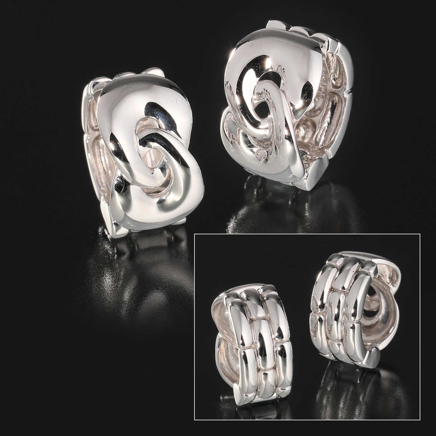 ソルジェ ノット＆ジオメトリック お顔周りを華やかに！ リバーシブルイヤリング “ミミソフト”