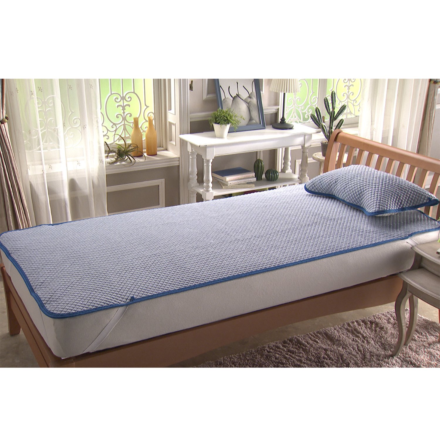 ＜ダブル＞ 西川 ひんやり＆さらさら 消臭ポコポコ敷きパッド