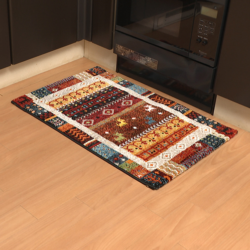 ＜６０×９０ｃｍ＞ イケヒコ ふんわりソフトな ボリューム感！ トルコ製　ギャベ調 ウィルトン織マット 