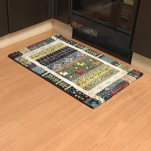 ＜６０×９０ｃｍ＞ イケヒコ ふんわりソフトな ボリューム感！ トルコ製　ギャベ調 ウィルトン織マット 