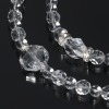マイクローバー ロッククリスタルクォーツ マルチシェイプ ロンデルパーツアクセント ロングネックレス