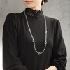 マイクローバー ロッククリスタルクォーツ マルチシェイプ ロンデルパーツアクセント ロングネックレス