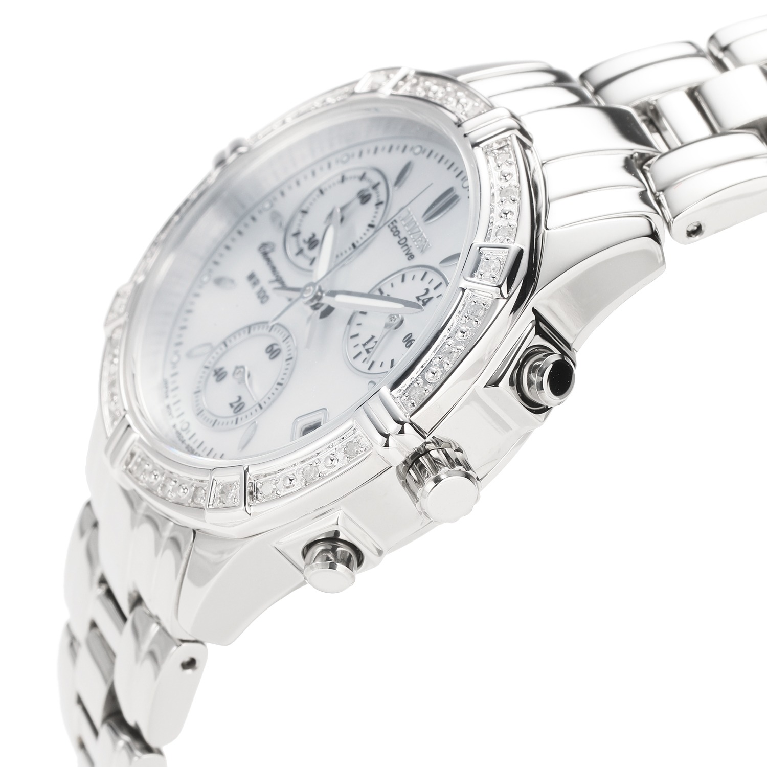 シチズン ダイヤモンド クロノグラフ ラウンドフェイス ソーラーウォッチ ＜シルバーカラー＞