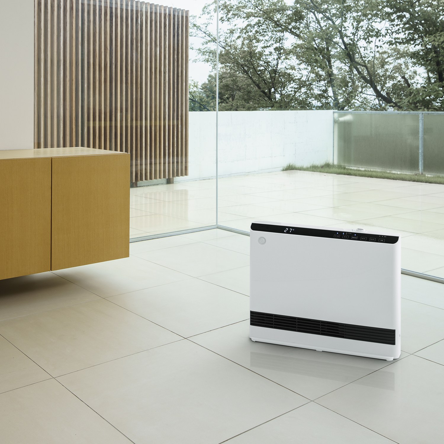 １台２役！ 温風・加湿運転ができる 人感＆室温センサー付 加湿パネル セラミックヒーター マキシムワイドヒート