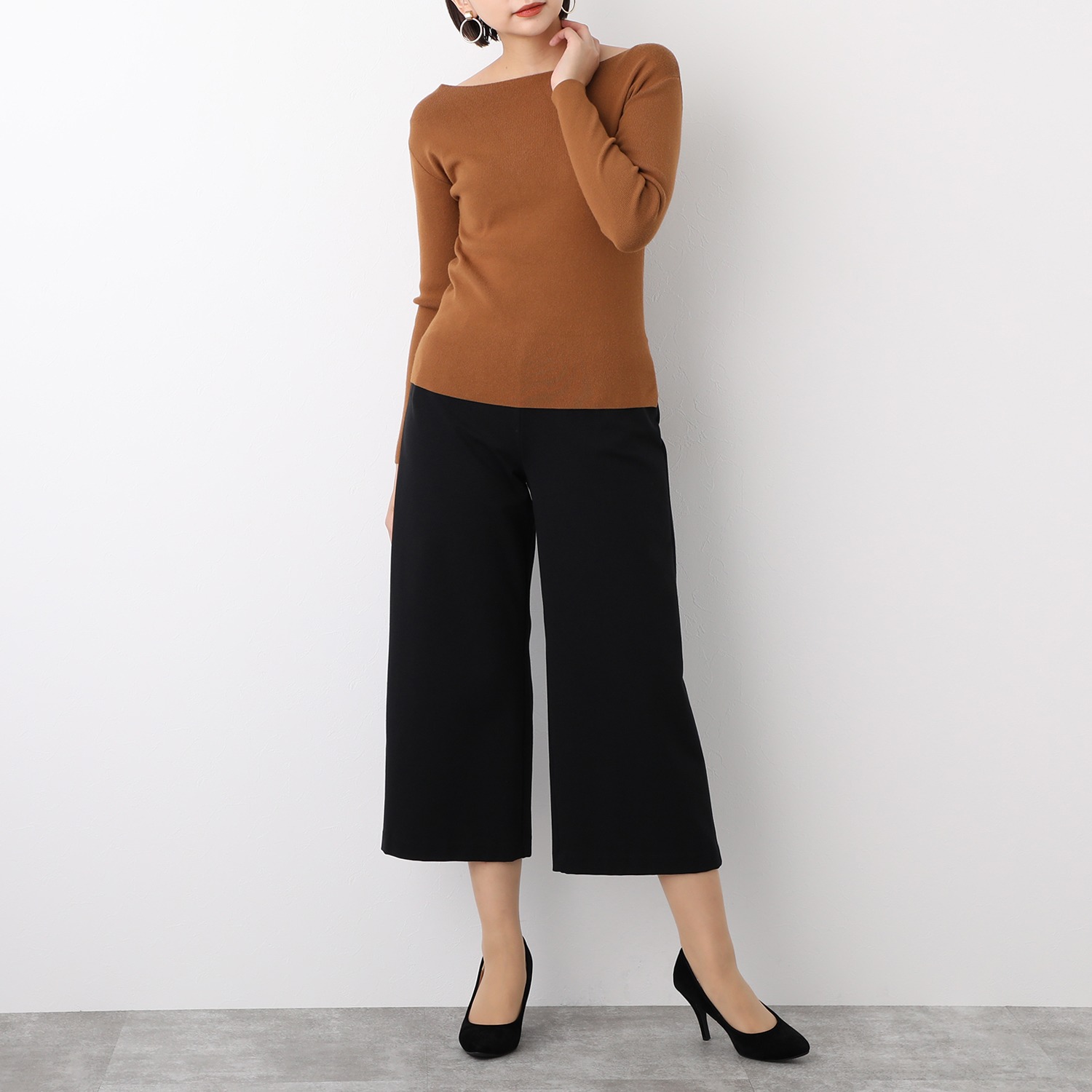 上質ごこち 尾州のこだわり あたたかワイドパンツ