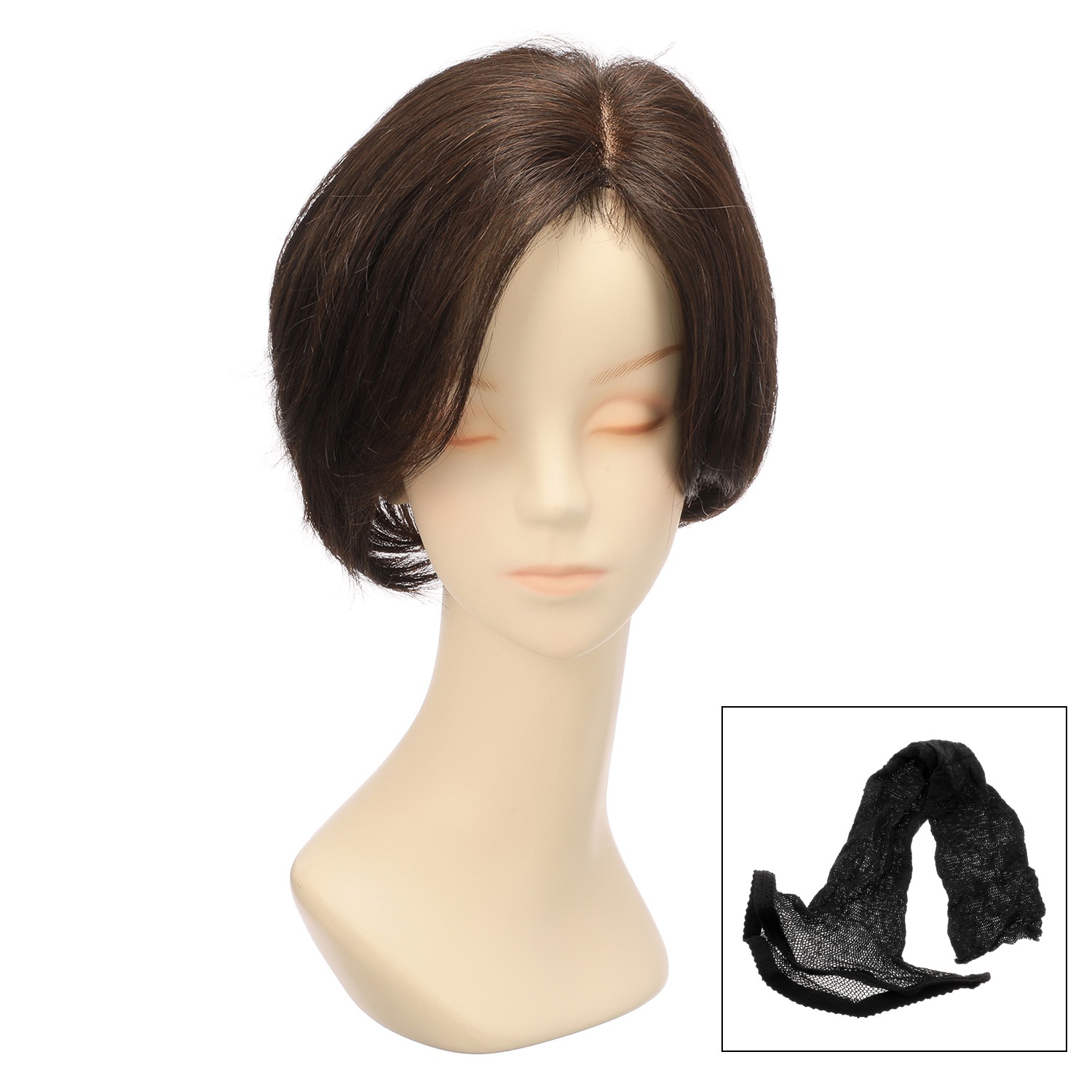 ＜ナチュラルブラウン＞ マダムヒロコ オールハンドメイド 高品質フルウィッグで 美しく大変身！ ベルショート 